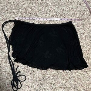 ABT Black Ballet Dance Wrap Skirt Small Adjustable Tie Sheer Ballet Skirt
